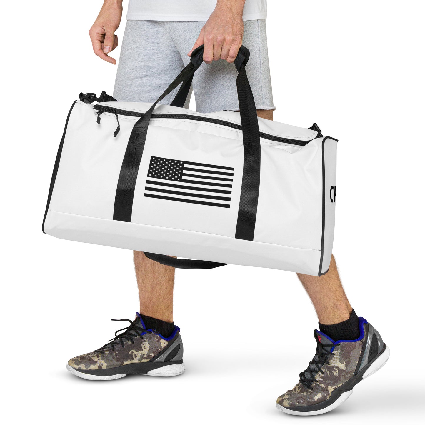 FU black and white patriot Duffle bag