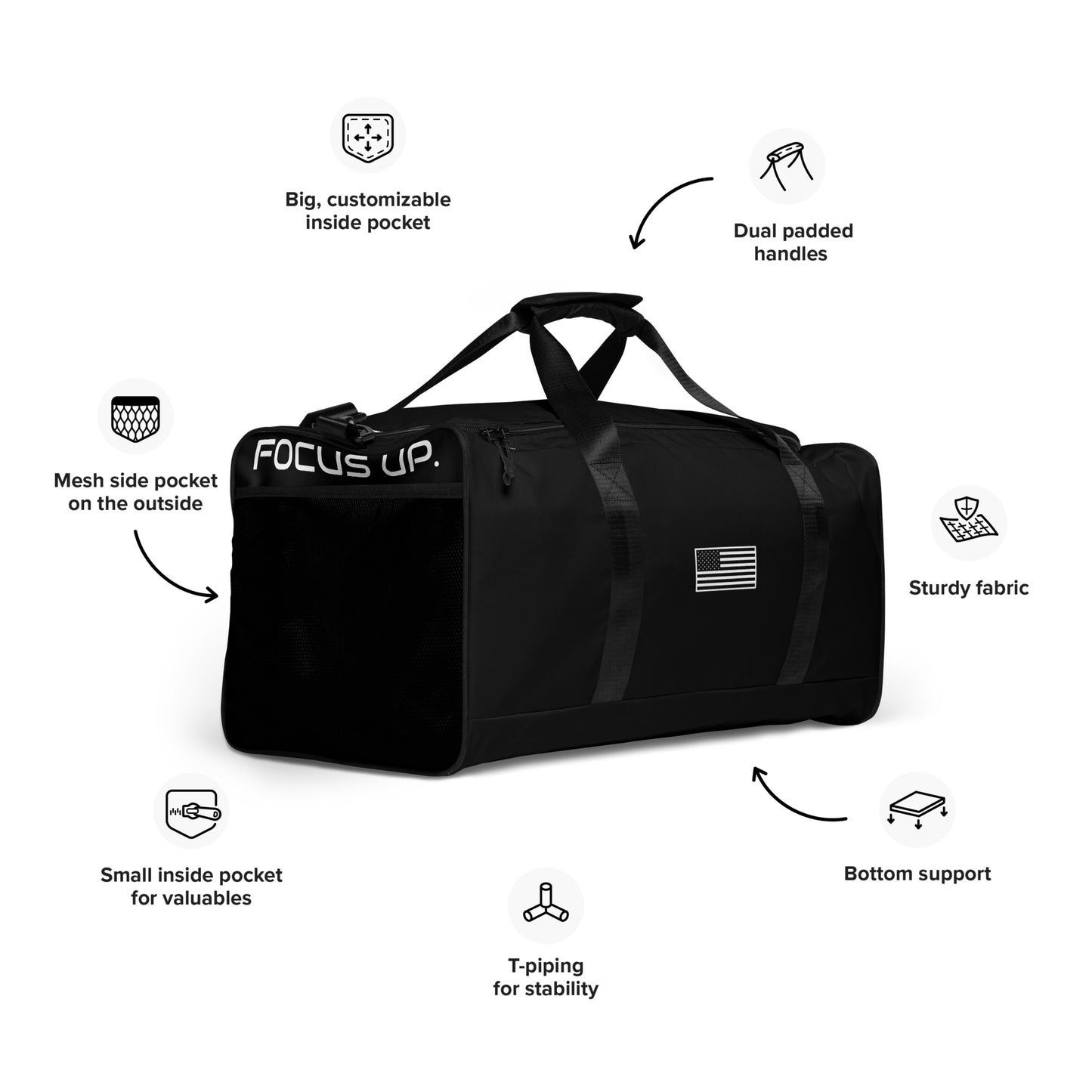 FU - Black Duffle bag