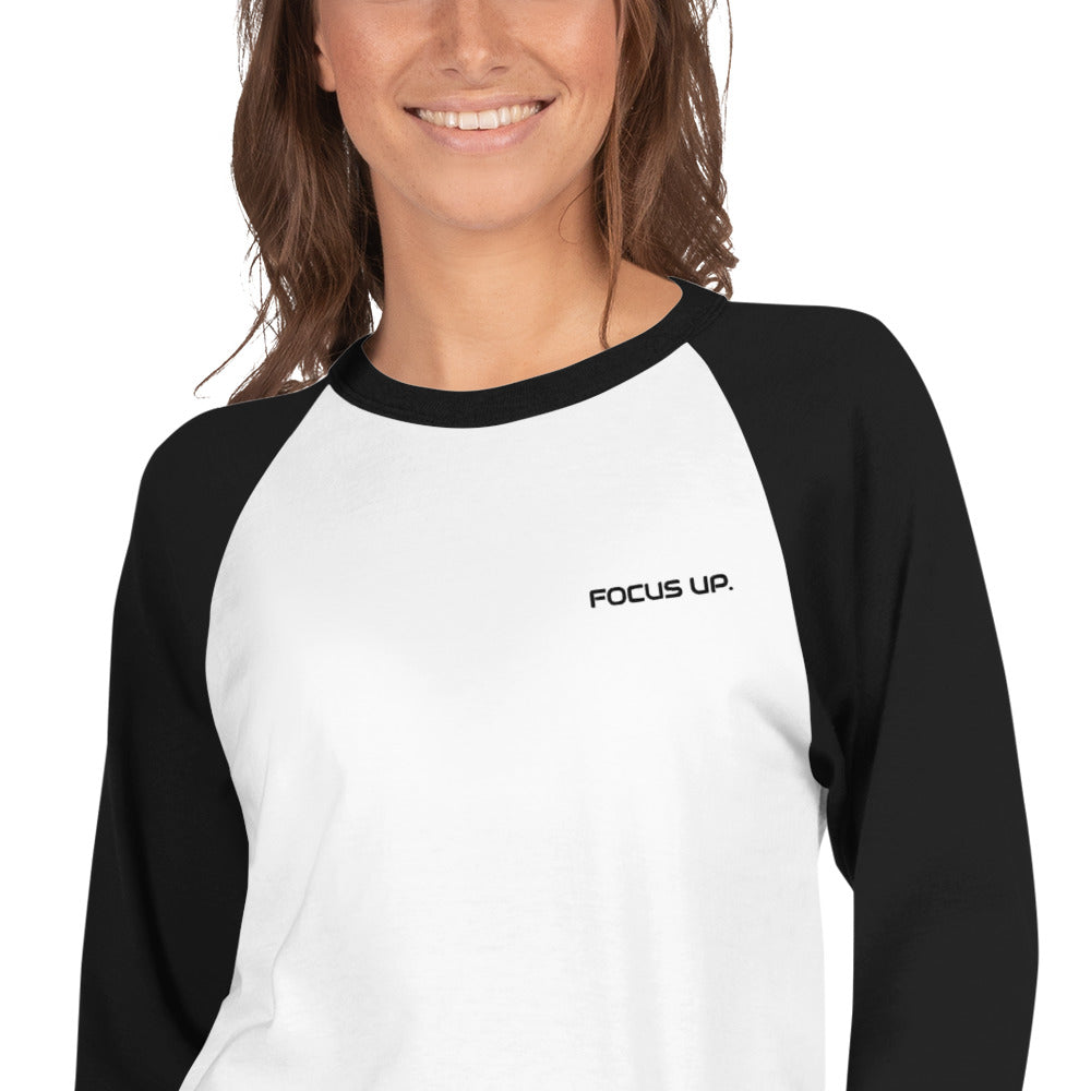 FU - 3/4 sleeve raglan shirt - black embroidery
