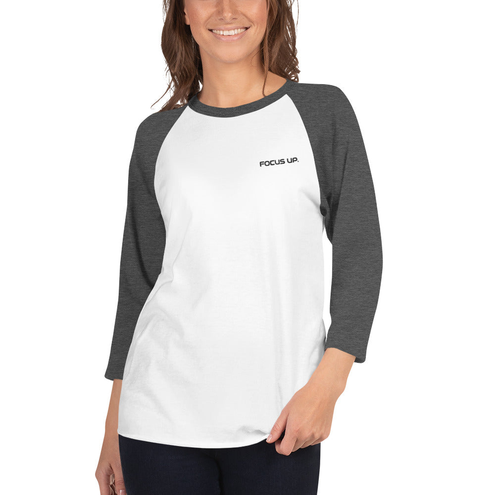 FU - 3/4 sleeve raglan shirt - black embroidery