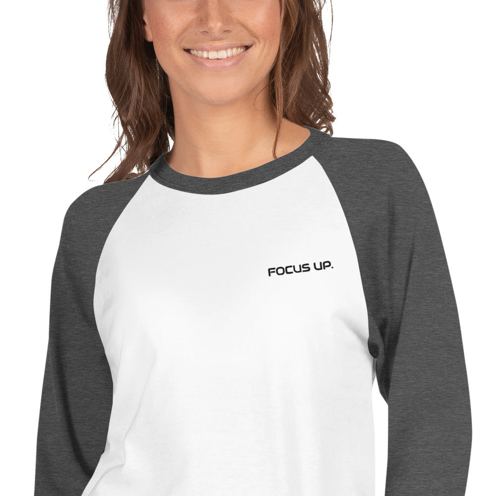 FU - 3/4 sleeve raglan shirt - black embroidery