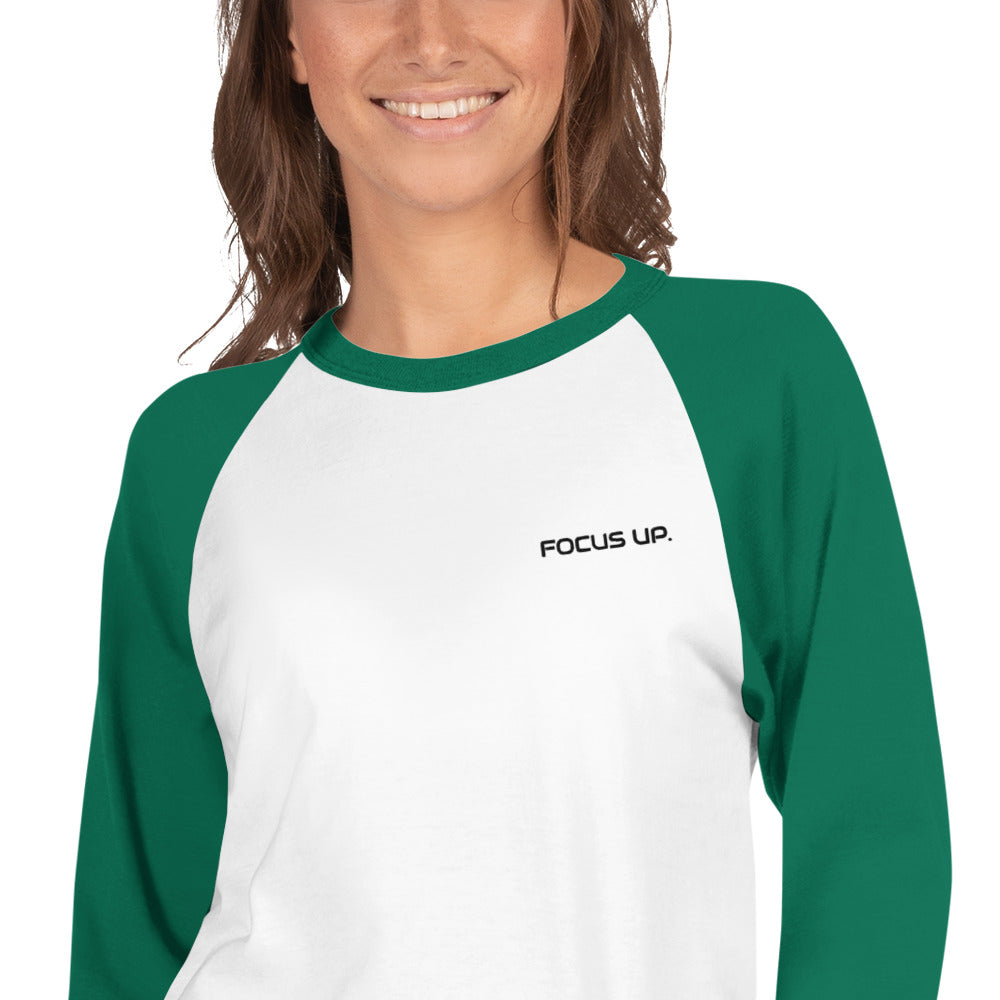 FU - 3/4 sleeve raglan shirt - black embroidery