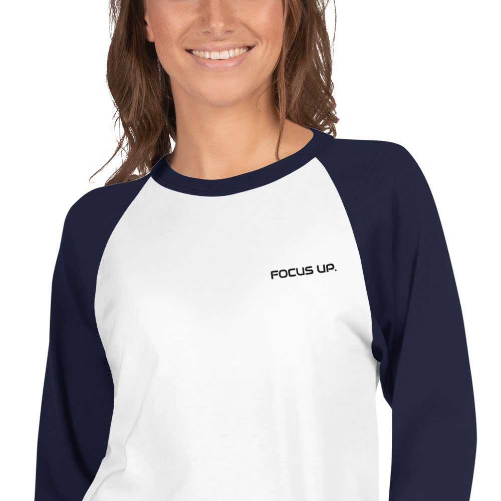 FU - 3/4 sleeve raglan shirt - black embroidery