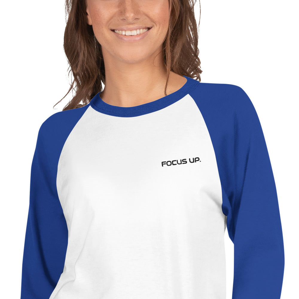 FU - 3/4 sleeve raglan shirt - black embroidery