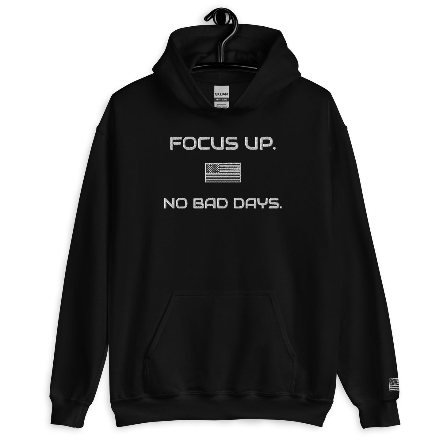 FU No Bad Days - Heavy blend Unisex Hoodie - white embroidered
