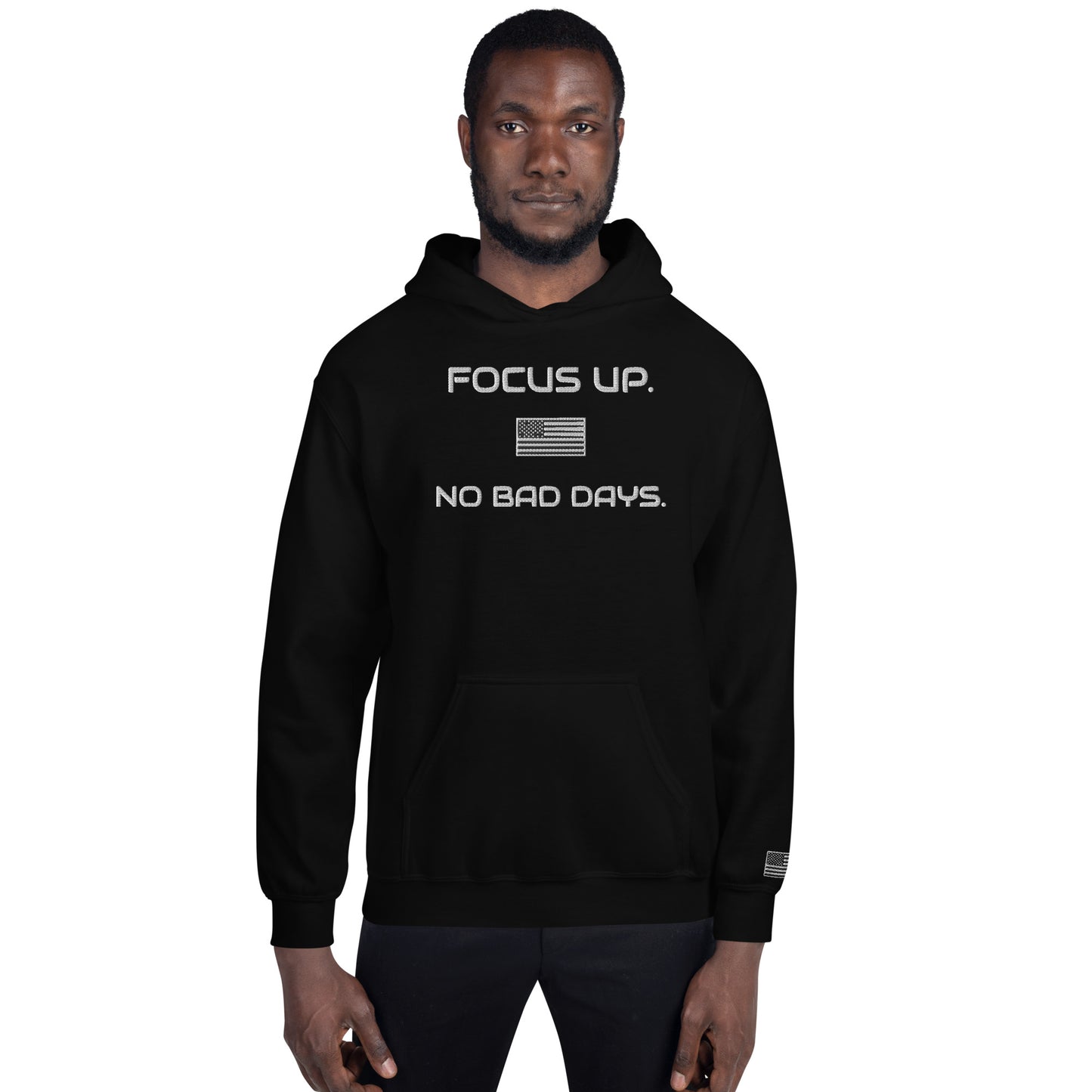 FU No Bad Days - Heavy blend Unisex Hoodie - white embroidered