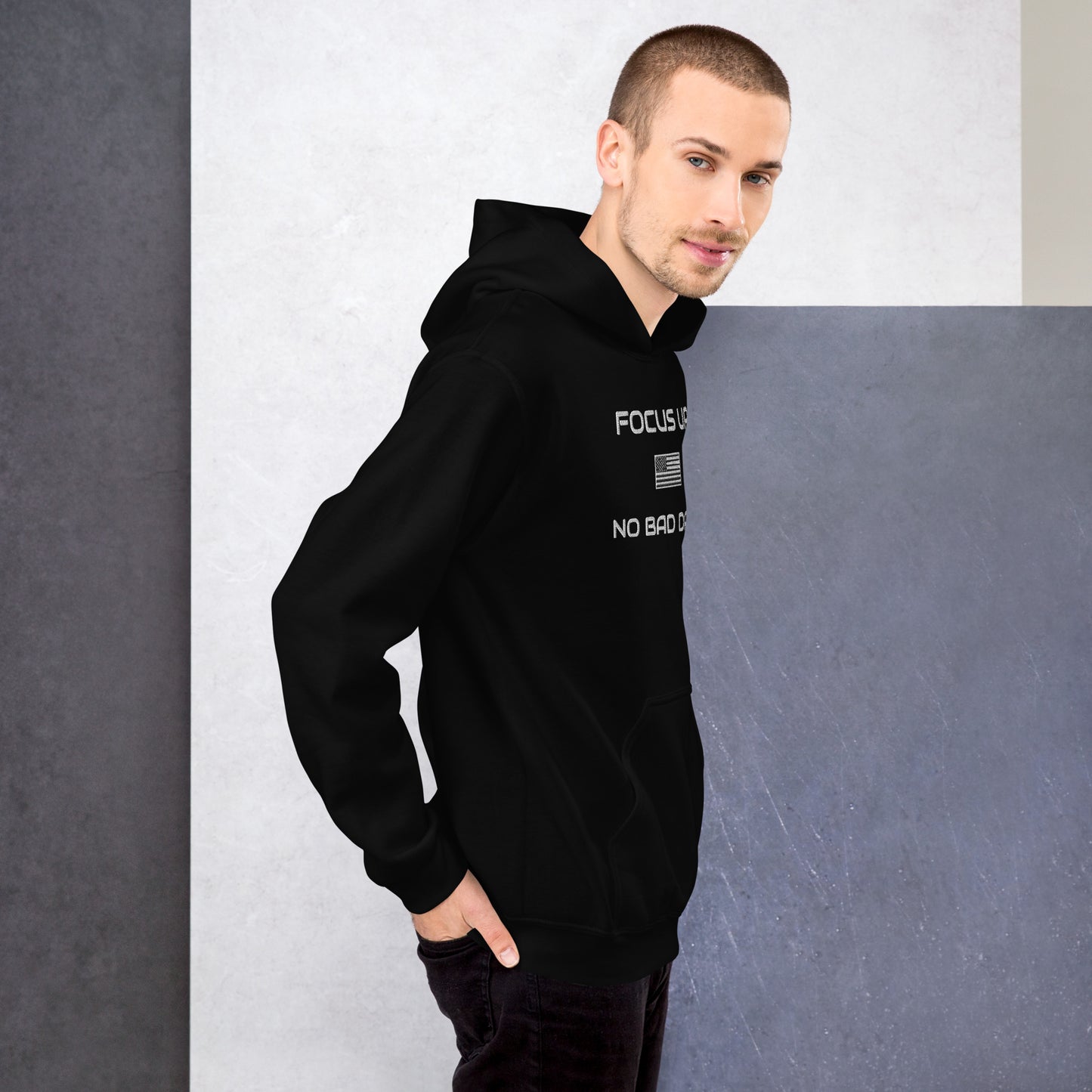 FU No Bad Days - Heavy blend Unisex Hoodie - white embroidered