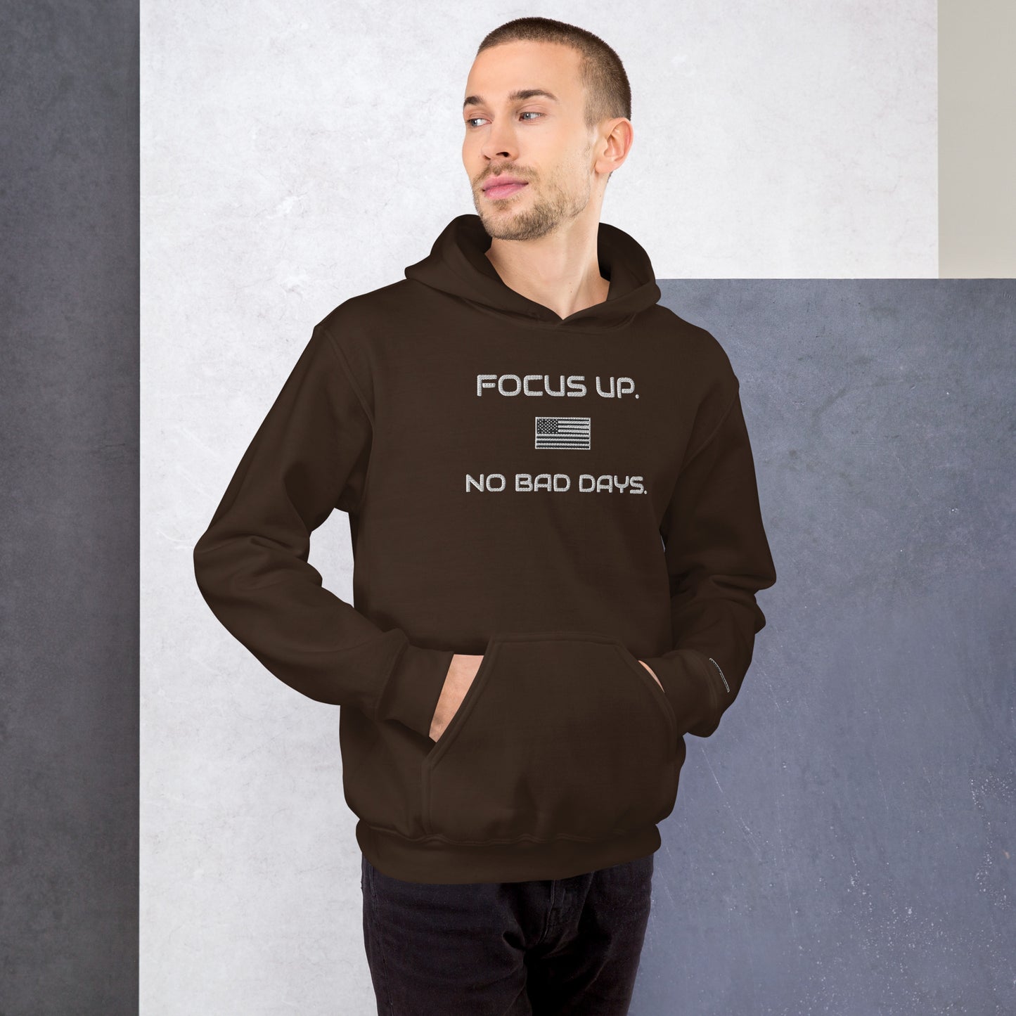FU No Bad Days - Heavy blend Unisex Hoodie - white embroidered