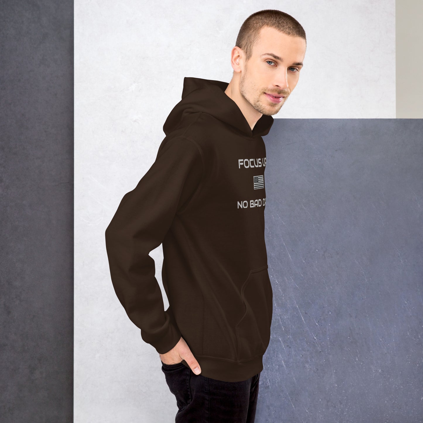 FU No Bad Days - Heavy blend Unisex Hoodie - white embroidered