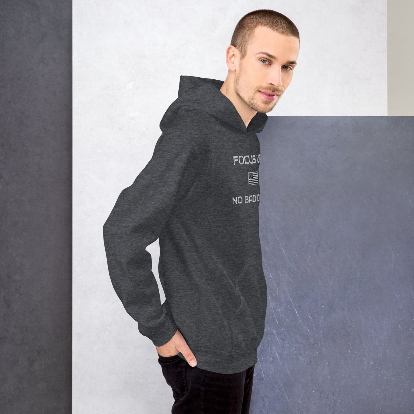 FU No Bad Days - Heavy blend Unisex Hoodie - white embroidered