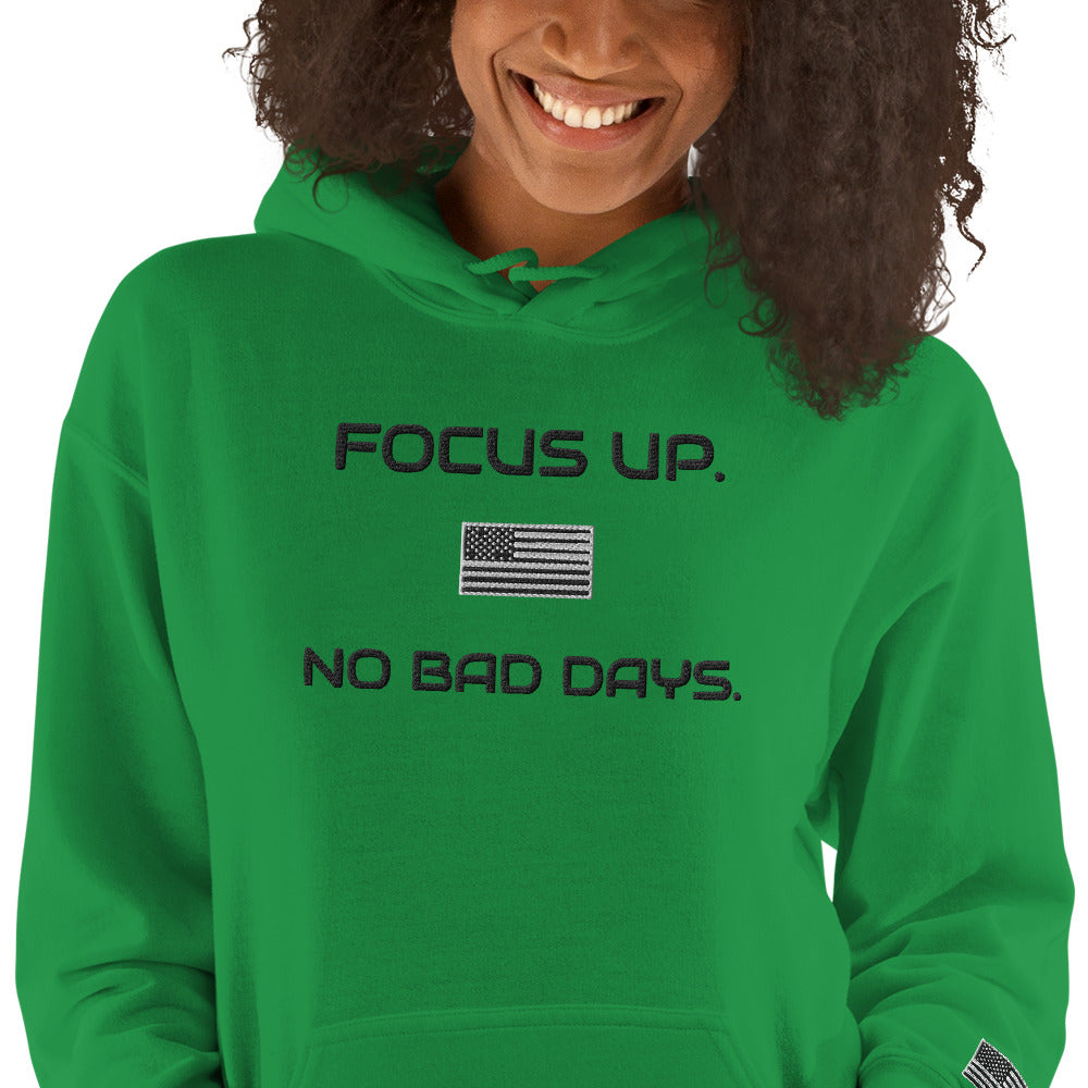 FU No Bad Days - Heavy blend Unisex Hoodie - Black embroidered