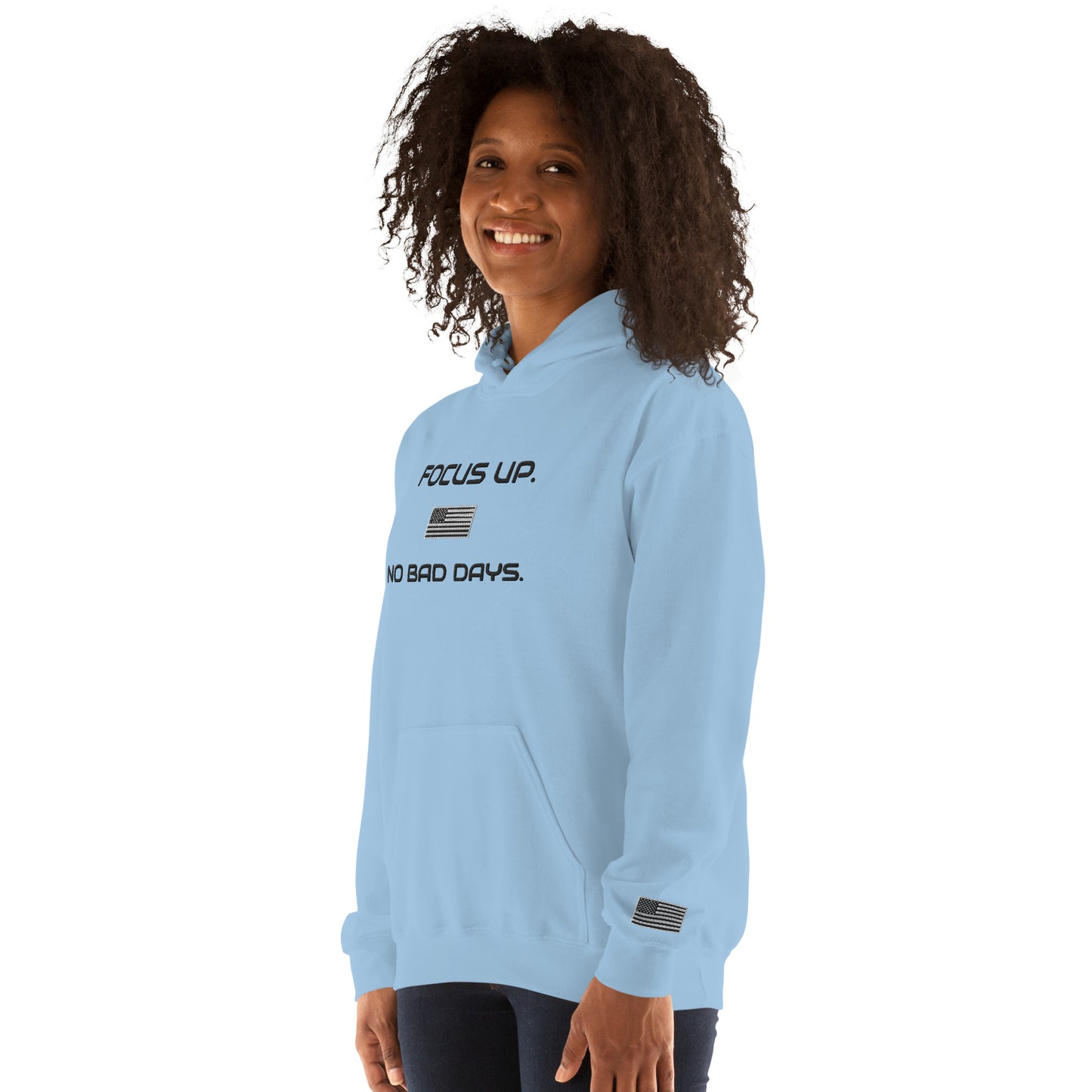 FU No Bad Days - Heavy blend Unisex Hoodie - Black embroidered