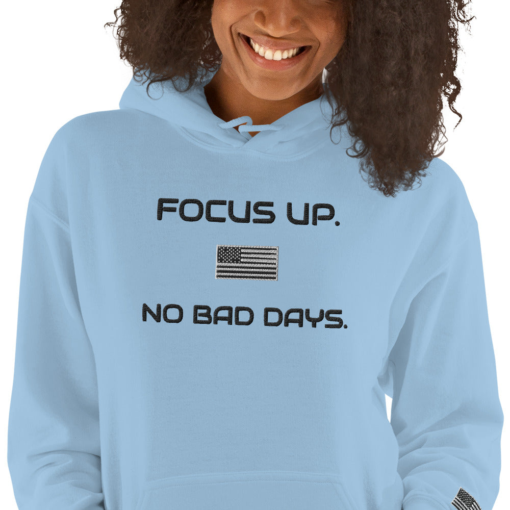 FU No Bad Days - Heavy blend Unisex Hoodie - Black embroidered