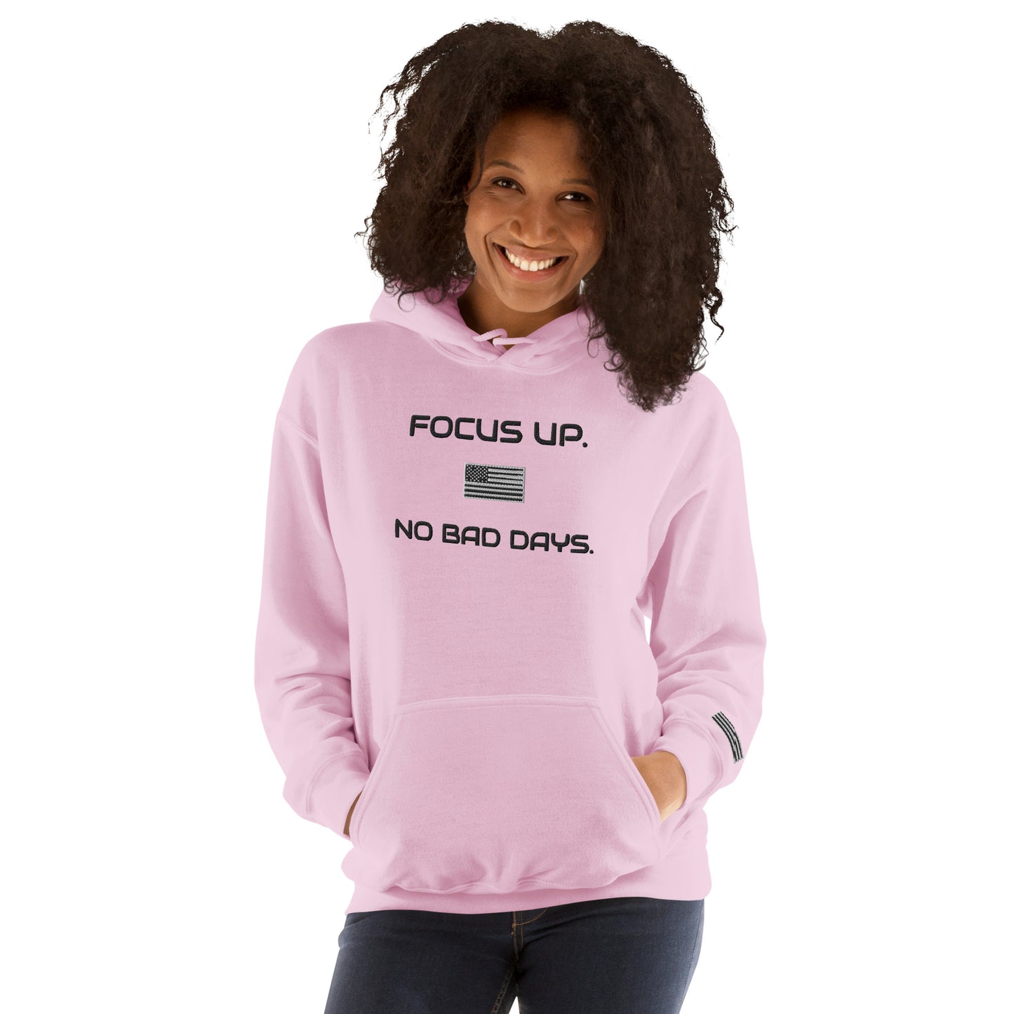 FU No Bad Days - Heavy blend Unisex Hoodie - Black embroidered