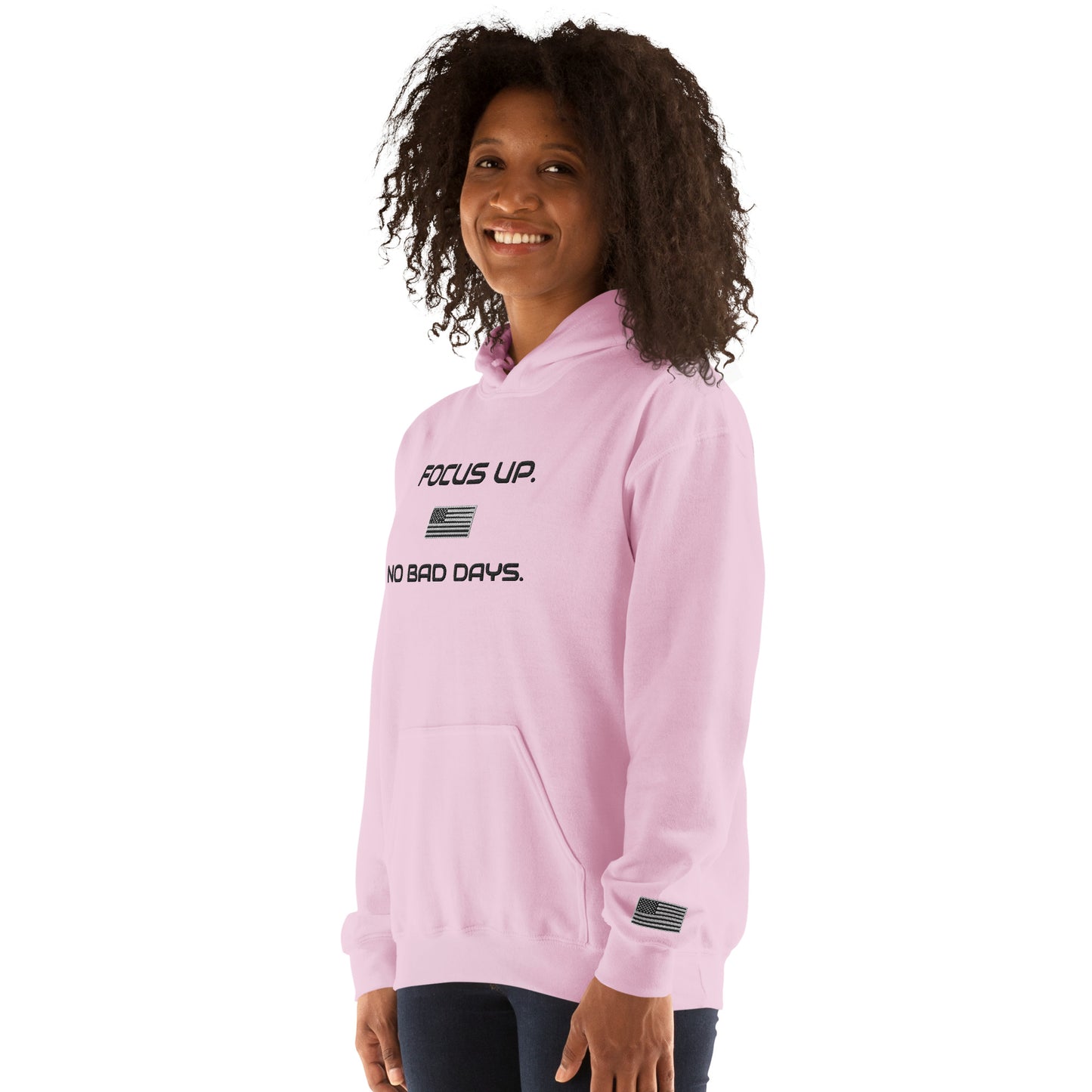 FU No Bad Days - Heavy blend Unisex Hoodie - Black embroidered