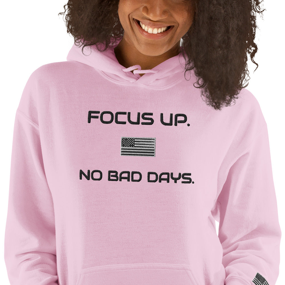 FU No Bad Days - Heavy blend Unisex Hoodie - Black embroidered