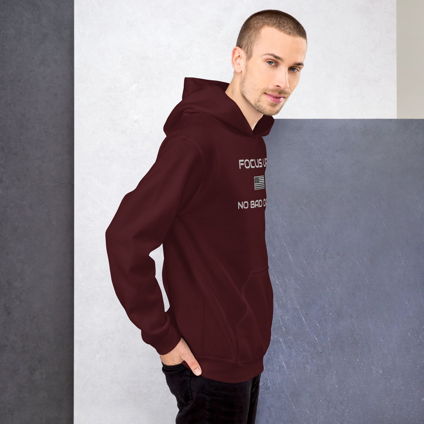 FU No Bad Days - Heavy blend Unisex Hoodie - white embroidered