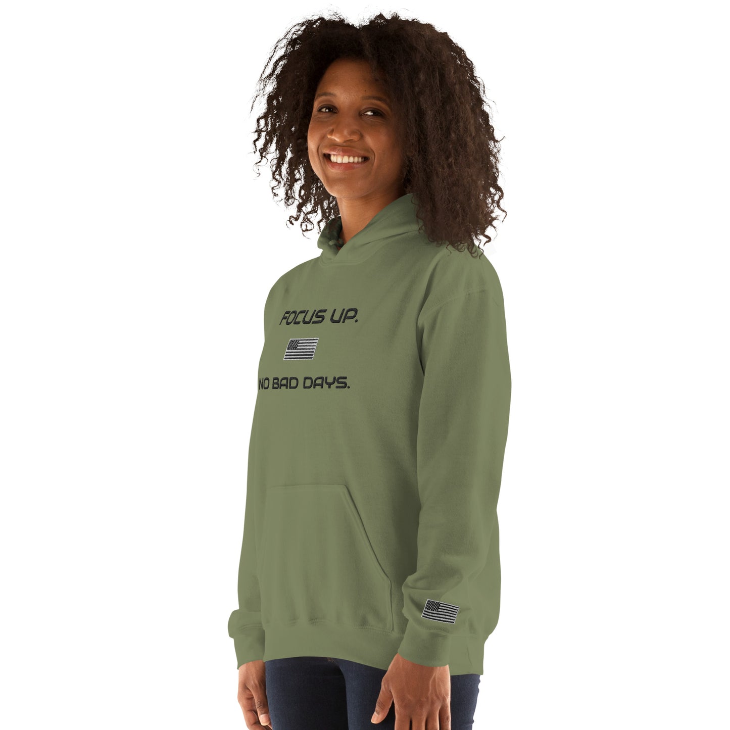FU No Bad Days - Heavy blend Unisex Hoodie - Black embroidered