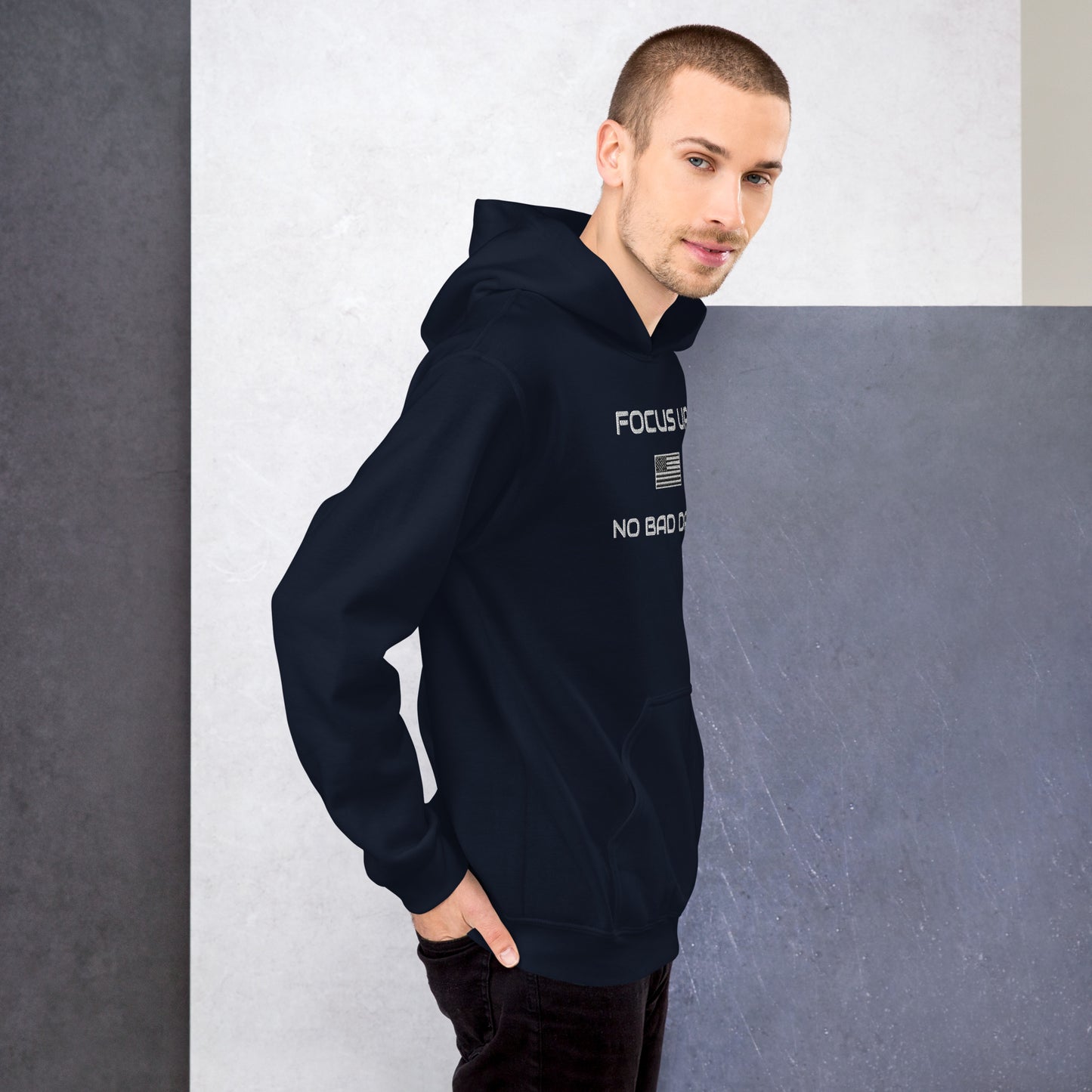 FU No Bad Days - Heavy blend Unisex Hoodie - white embroidered