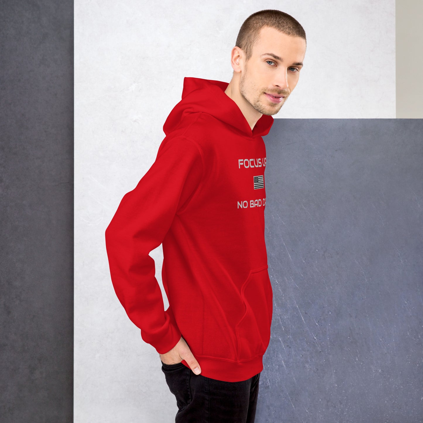 FU No Bad Days - Heavy blend Unisex Hoodie - white embroidered
