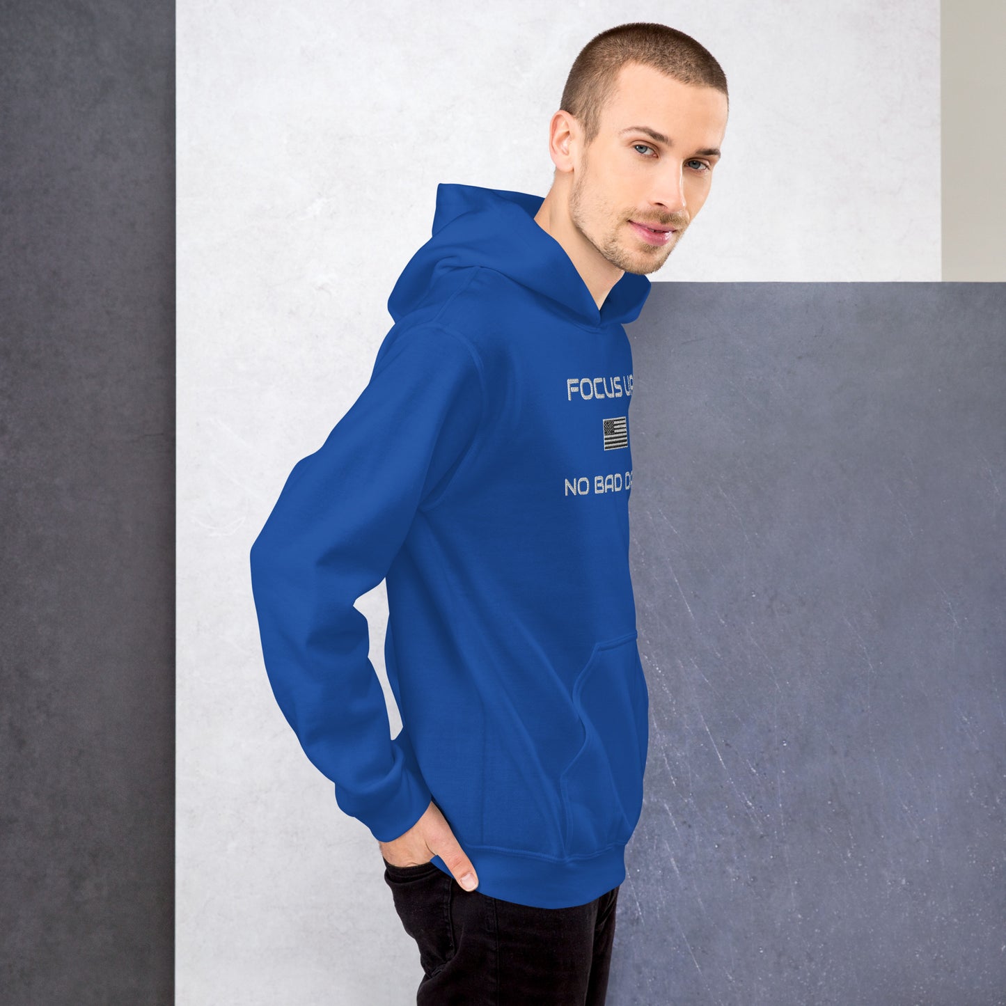 FU No Bad Days - Heavy blend Unisex Hoodie - white embroidered