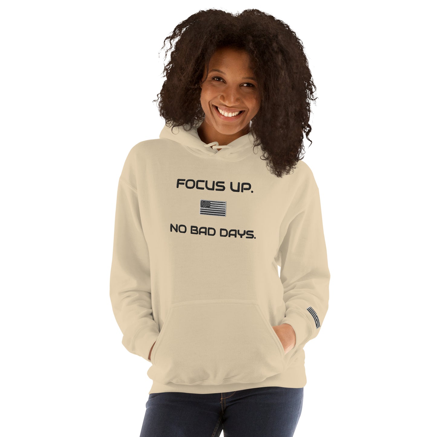 FU No Bad Days - Heavy blend Unisex Hoodie - Black embroidered