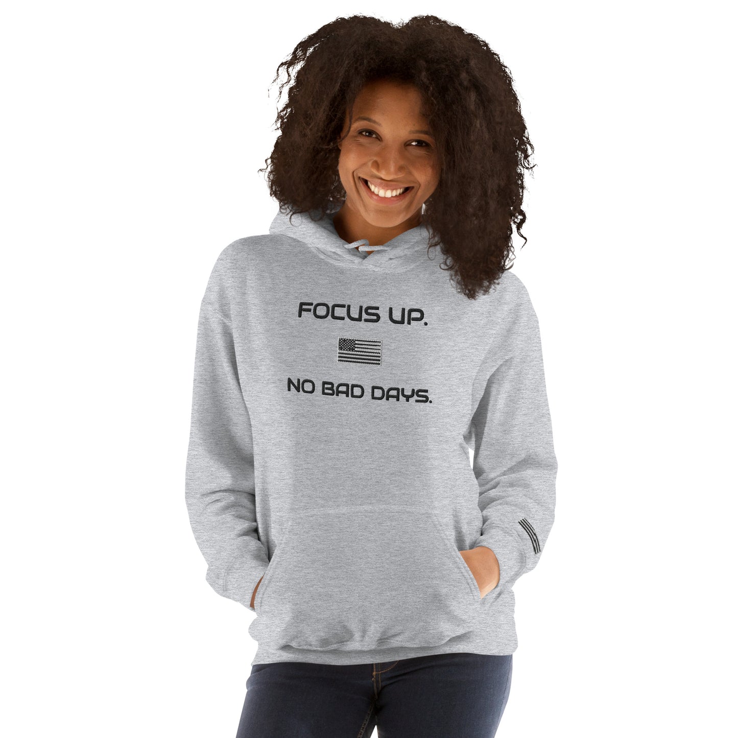 FU No Bad Days - Heavy blend Unisex Hoodie - Black embroidered
