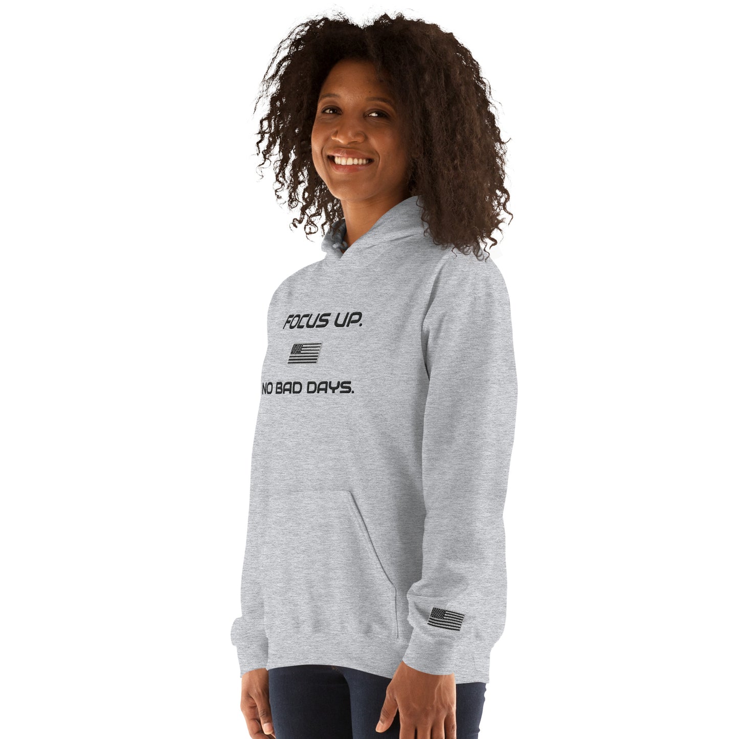 FU No Bad Days - Heavy blend Unisex Hoodie - Black embroidered