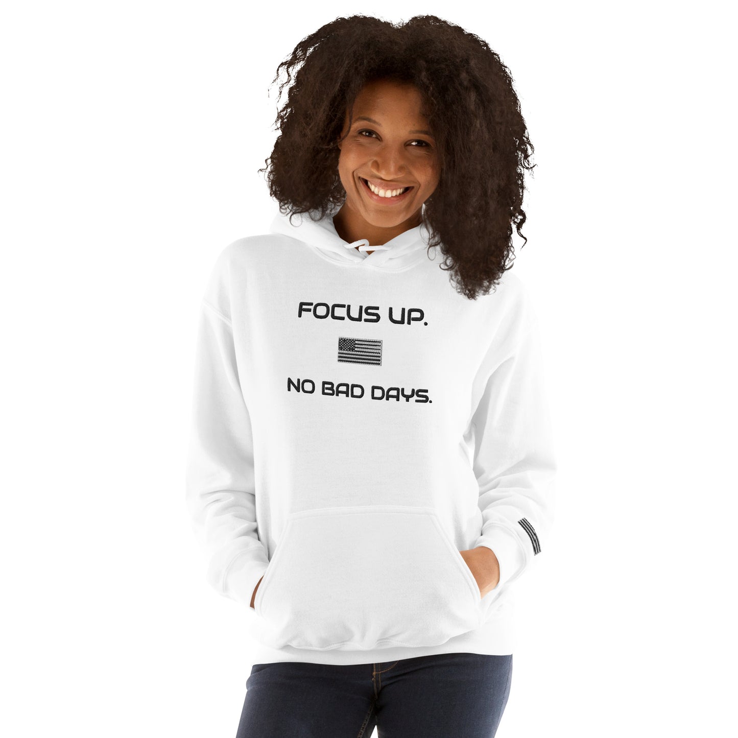 FU No Bad Days - Heavy blend Unisex Hoodie - Black embroidered