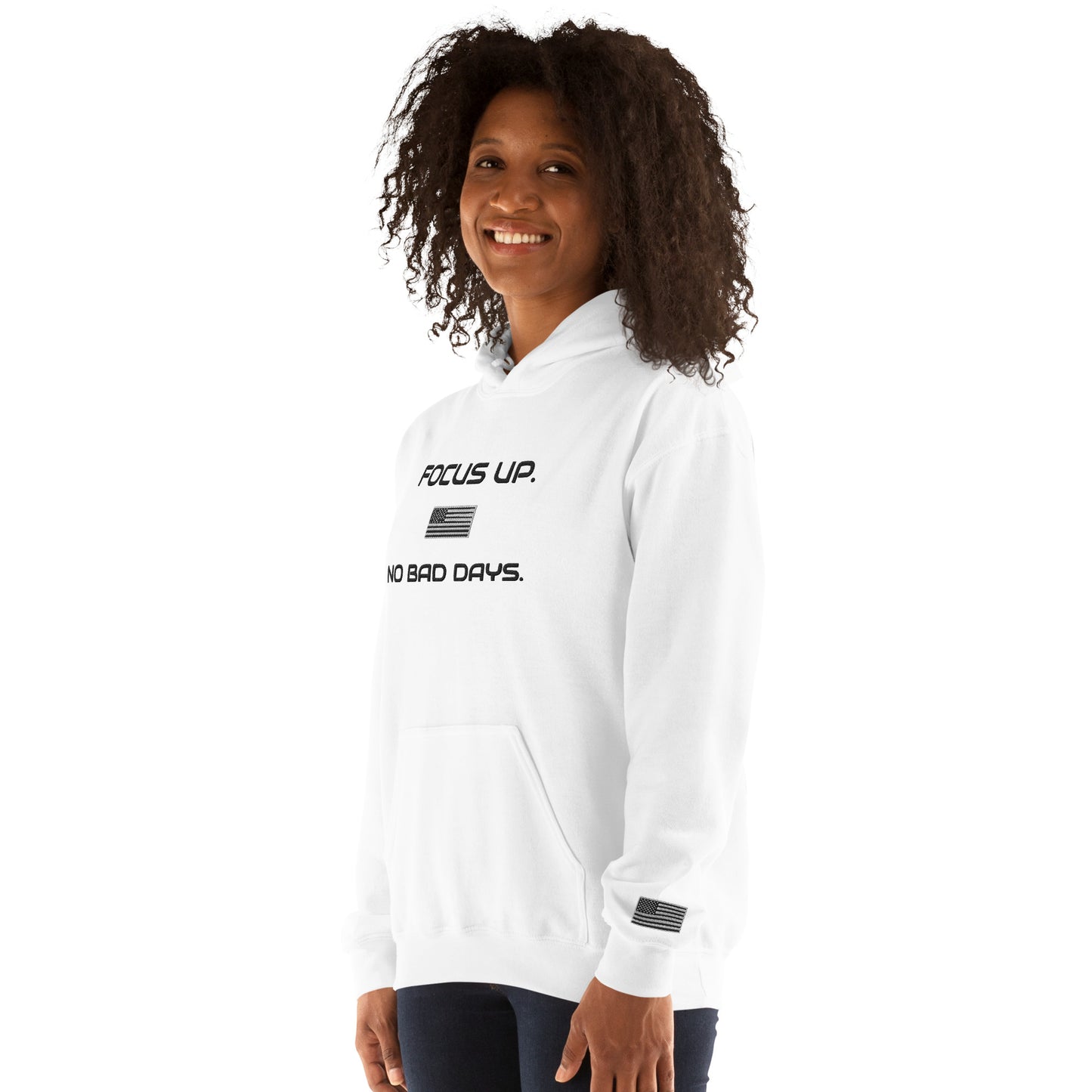 FU No Bad Days - Heavy blend Unisex Hoodie - Black embroidered