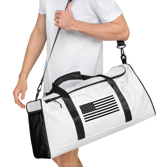 FU black and white patriot Duffle bag