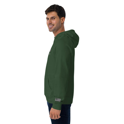FU - Unisex eco raglan hoodie - white embroidery
