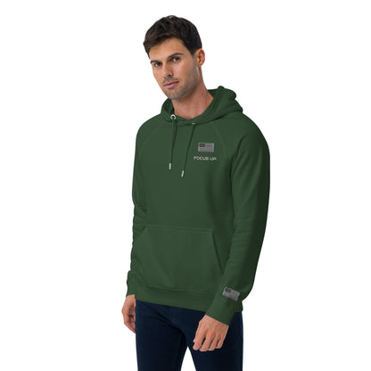 FU - Unisex eco raglan hoodie - white embroidery