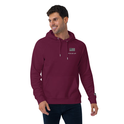 FU - Unisex eco raglan hoodie - white embroidery