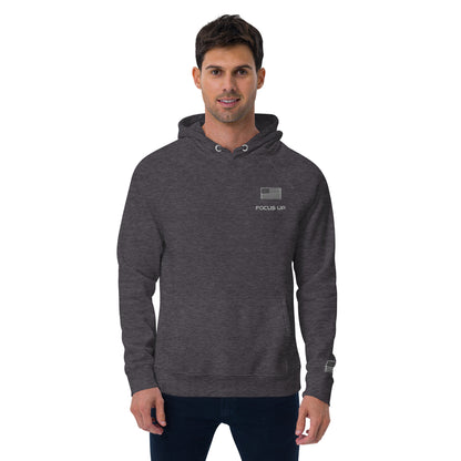 FU - Unisex eco raglan hoodie - white embroidery