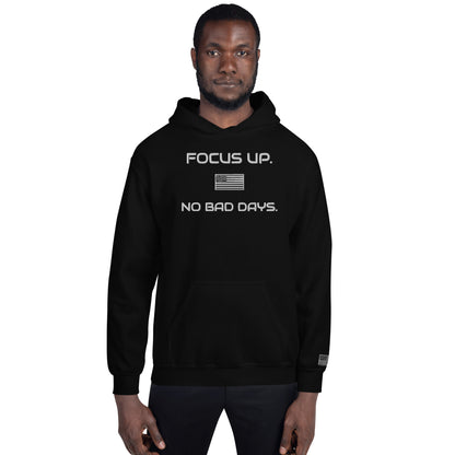 FU No Bad Days - Heavy blend Unisex Hoodie - white embroidered