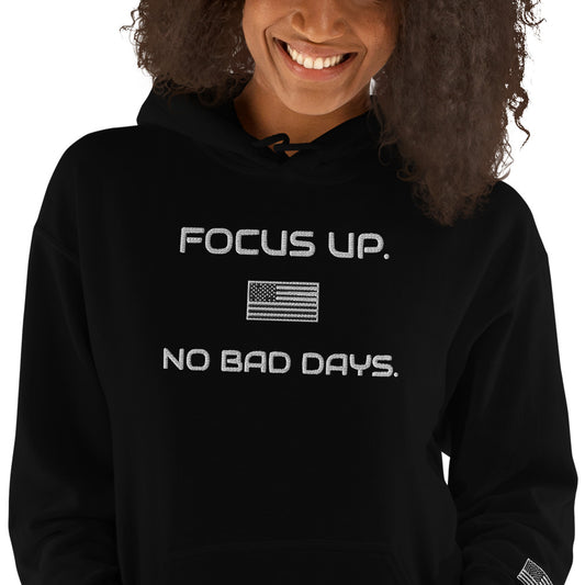 FU No Bad Days - Heavy blend Unisex Hoodie - white embroidered