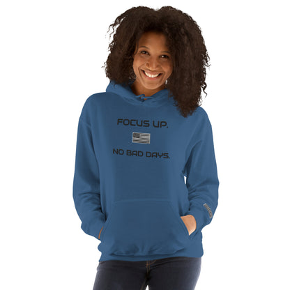 FU No Bad Days - Heavy blend Unisex Hoodie - Black embroidered
