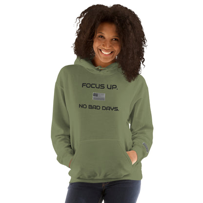 FU No Bad Days - Heavy blend Unisex Hoodie - Black embroidered