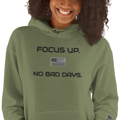 FU No Bad Days - Heavy blend Unisex Hoodie - Black embroidered