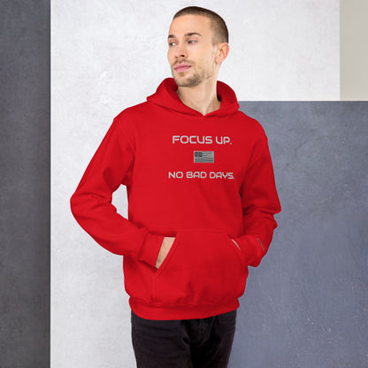 FU No Bad Days - Heavy blend Unisex Hoodie - white embroidered
