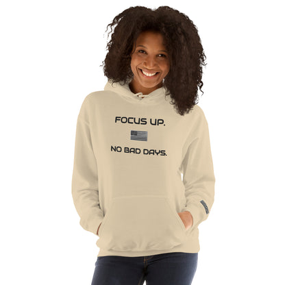 FU No Bad Days - Heavy blend Unisex Hoodie - Black embroidered
