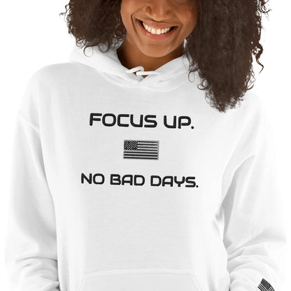 FU No Bad Days - Heavy blend Unisex Hoodie - Black embroidered
